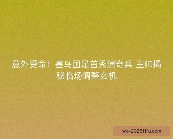意外受命！塞鸟国足首秀演奇兵 主帅揭秘临场调整玄机